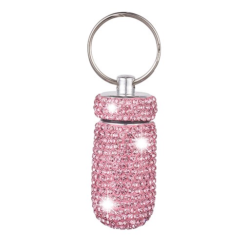 Bottle Bling Pill Box With Hanging Key Ring