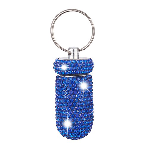 Bottle Bling Pill Box With Hanging Key Ring
