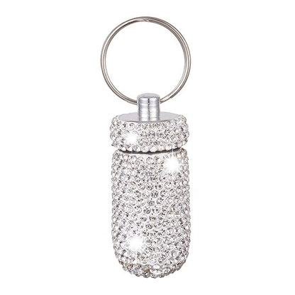 Bottle Bling Pill Box With Hanging Key Ring