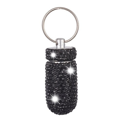 Bottle Bling Pill Box With Hanging Key Ring