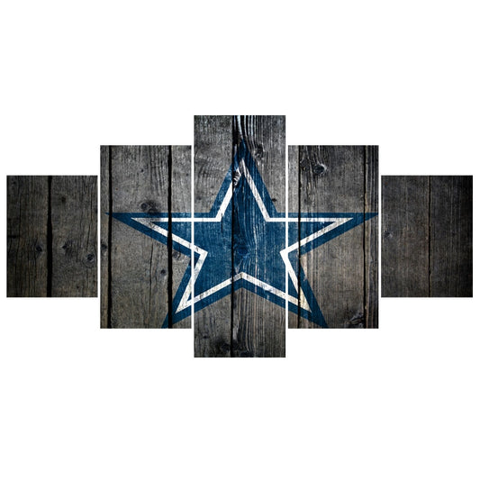 5 Pcs Dallas Cowboys Team Wall Canvas For Living Room Bedroom