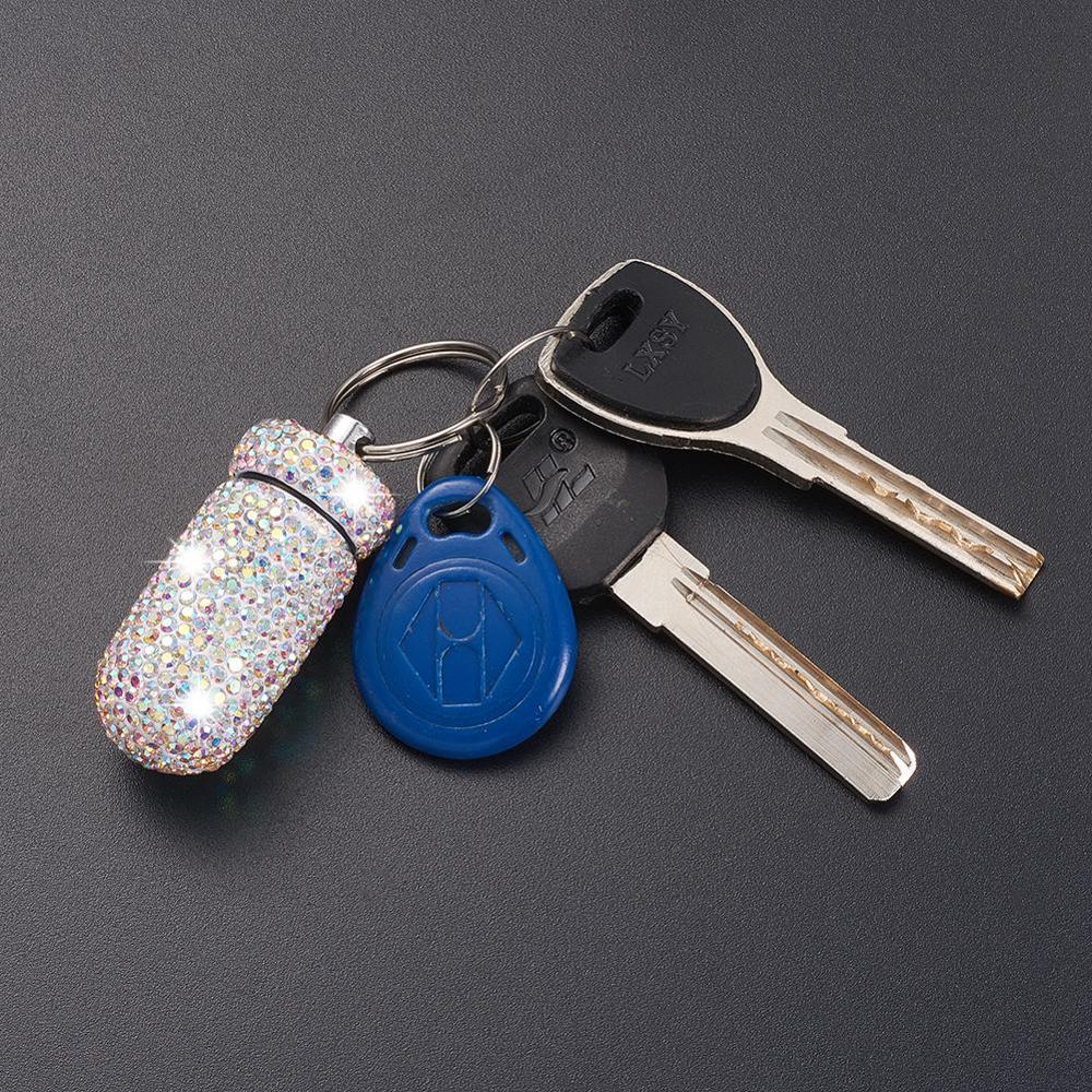 Bottle Bling Pill Box With Hanging Key Ring