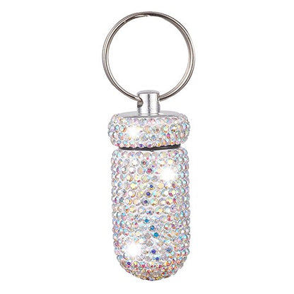 Bottle Bling Pill Box With Hanging Key Ring