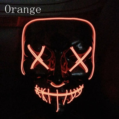 Halloween LED Glow Masks Horror Rave Mask El Wire Light up for Festival Cosplay Costume Funny Election Party Decor Purge Mask